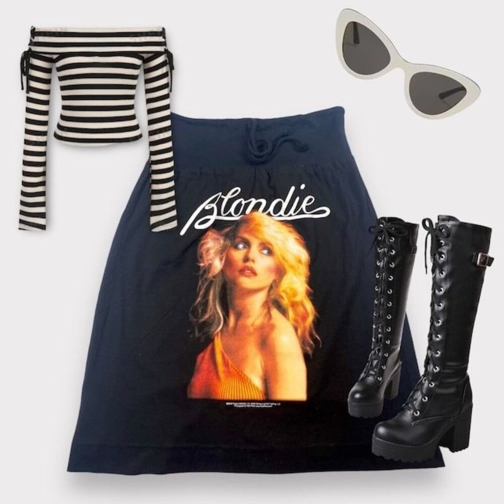 NWOT Debbie Harry Blondie Skirt Black, Size Large - Picture 4 of 8
